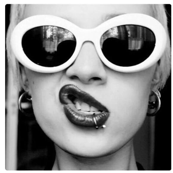unbranded Accessories - Kurt Cobain Sunglasses White Oval Shades Punk Grunge Retro Clout